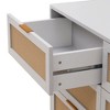 CAVINAS 51.18" 6-Drawer Dresser,Rattan MDF Chest of Drawers with Spacious Storage Space for Bedroom and Entryway,2 Columns,3 Rows - 4 of 4