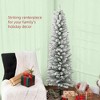 Cesicia 5ft Artificial Christmas Tree, Pencil Xmas Tree, Snow Flocked Branches, Metal Base - 3 of 4