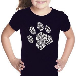 LA Pop Art Girl's Word Art T-shirt - Dog Paw - 1 of 4