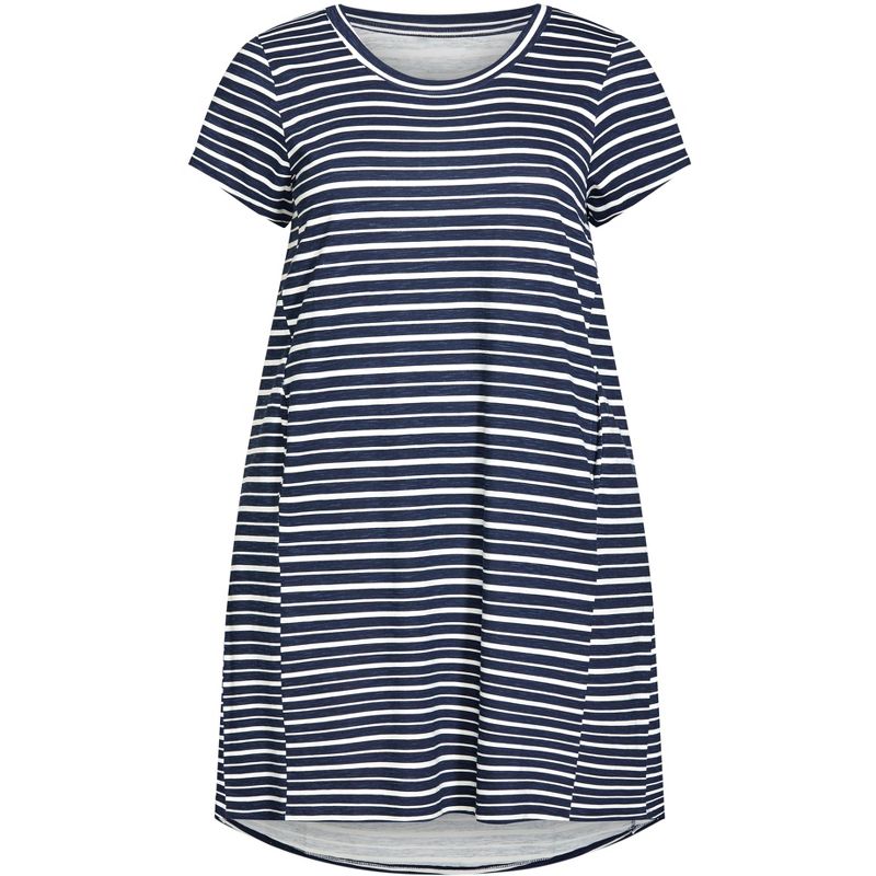 Women's Plus Size Hello Sunshine Stripe Dress - navy | ZIM & ZOE, 2 of 4