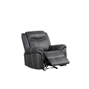 Velvet Glider Recliner with Pocket Coil Seat & Motion Reclining - 1 of 4