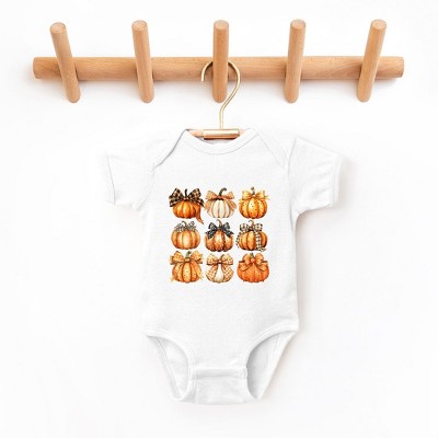 The Juniper Shop Coquette Fall Pumpkin Chart Baby Bodysuit