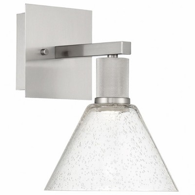 Martini Glass Inspired Dimmable Steel Sconce in Brushed Steel