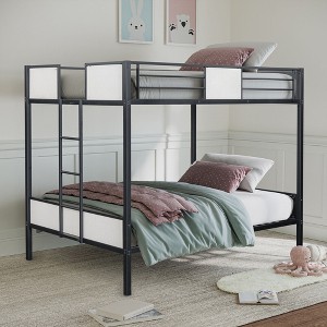 Full Over Full Metal Bunk Bed with Ladder for Bedroom - 1 of 4