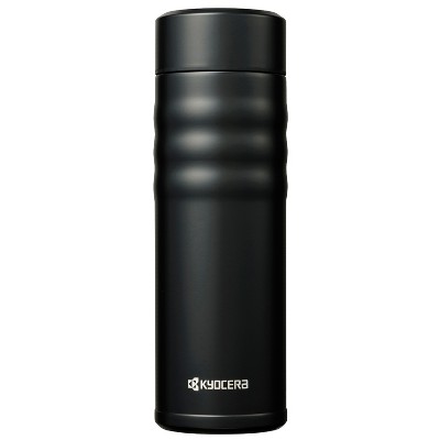 Kyocera Jet Black Stainless Steel 17 Ounce Twist Top Insulated Travel Mug