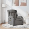 vidaXL Dark Gray Fabric Massage Recliner Chair - Manual Lounge Seating with Vibration Massage, Adjustable Footrest for Living Room or Bedroom Comfort - 2 of 4