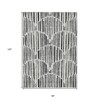 Gray Ivory And Charcoal Abstract Washable Indoor Outdoor Area Rug - 3 of 4