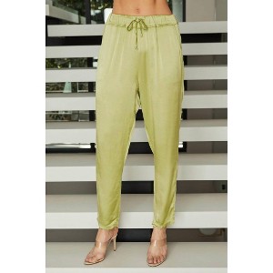 Women's Satin Straight Leg Pant - Milio Milano - 1 of 1