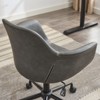 Okak Mid-Century Office Chair, Computer Chair with Adjustable Height and Back Support, Comfy Chair for Office, Reading Room, Black - 3 of 4