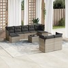 vidaXL Garden Sofa Set Dark Grey PE Rattan Medium to Large Outdoor Set - 2 of 4