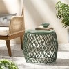 Stylish and Durable Outdoor Iron Side Table with Lattice Design – Lightweight, Weather-Resistant, No Assembly Required-Coolbibila - 2 of 4