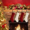 Aoibox 1 Piece 18 Inch Large Green Knitted Christmas Stocking Double Sided Pattern for Fireplace Holiday Party Home Decoration - 4 of 4