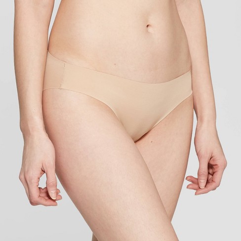 Auden Womens Laser Cut Cheeky Bikini Panties Mesh Back Underwear Peach