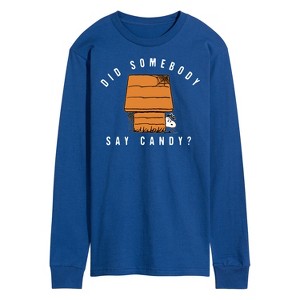 Men's - Peanuts - Somebody Say Candy Halloween Snoopy Long Sleeve Graphic T-Shirt - 1 of 4