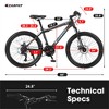 VASIP 24 Inch Mountain, Shimano 21 Speed Steel Frame Mountain Bicycle with Dual Disc Brakes and Front Suspension MTB for Boys and Girls - 3 of 4