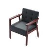 Solid Wood Accent Chair, High-Density Foam Upholstered Armchair with Tufted Back, 25.4"x24.4"x29.1"H - 3 of 4