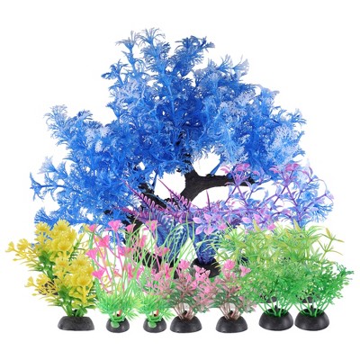 Unique Bargains Aquarium Decorations Fish Tank Artificial Plant 15 Pcs