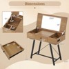 Costway Vanity Desk with Flip Top Mirror Makeup Dressing Table with Power Outlets Drawer - 3 of 4