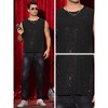 Lars Amadeus Men's Sleeveless Round Neck Metallic Party Glitter Tank Top - 4 of 4