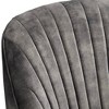 55 Downing Street Austen Charcoal Gray Velvet Tufted Armchair with Pillow - 4 of 4
