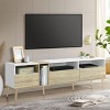 ChicFurnit TV Stands and Consoles Entertainment Center with Storage Cabinets and Open Shelf Media Console for Living Room, White, 70.86"*15.75"*18.89" - 4 of 4