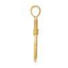 Black Bow Jewelry 14k Yellow Gold Large 3D Whale Tail Fish Hook Pendant - 2 of 4