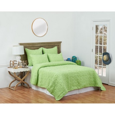 Mara Green Cotton Standard Sham with Quilted Design