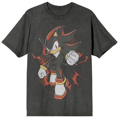 Sonic the Hedgehog Shadow Vintage Adult Black Crew Neck Short Sleeve Tee