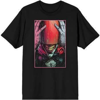 Men's Black Batman T-shirt, Hiding Joker