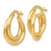 Black Bow Jewelry 4mm Crossover Double Round Hoop Earrings in 14k Yellow Gold, 17mm - 2 of 4
