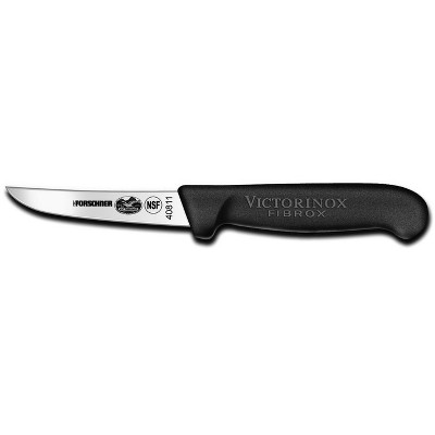 Victorinox Carbon Steel Paring and Utility Knife with Black Fibrox Handle, 4 Inch