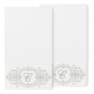 Linum Home Textiles 100% Turkish Cotton MONICA 2PC Embellished Bath Towel Set - 1 of 1