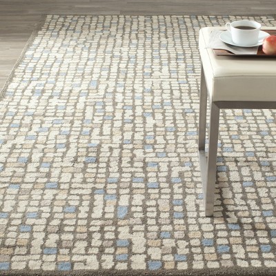Hickory Beige Tufted Wool Rectangular Area Rug 5' x 8'