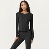 Anna-Kaci Active Women's Long Sleeve Active Top with Soft Stretch Fabric Crew Neckline Clean Minimal Silhouette - 2 of 4