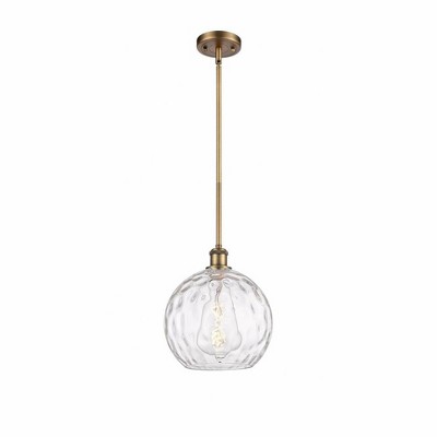 Athens Water Glass - 1 Light Mini Pendant In Industrial Style-13 Inches Tall and 10 Inches Wide