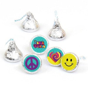 Big Dot of Happiness 60's Hippie - 1960s Groovy Party Round Candy Sticker Favors - Labels Fits Chocolate Candy (1 sheet of 108) - 1 of 4