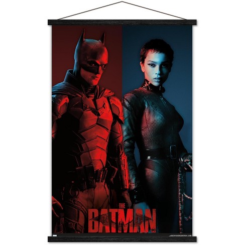 Trends International Dc Comics Movie The Batman - The Bat And The Cat  Premium Framed Wall Poster Prints Black Hanger Bundle 
