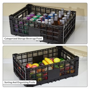 Collapsible Storage Bin Containe, 52 Liter Heavy Duty Transfer Box, 23.6" l x 15.7" w x 8.6" h Plastic Crate for Storage of Various Items - 1 of 4