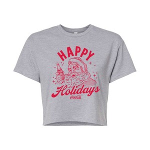 Women's - Coca-Cola - Happy Holidays Coke Cropped Graphic T-Shirt - 1 of 4