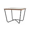 NicBex Outdoor Side Table, Solid Pine Wood with Hollow Edge Design, Antique Gold Frame + Natural Wood Top - 3 of 4