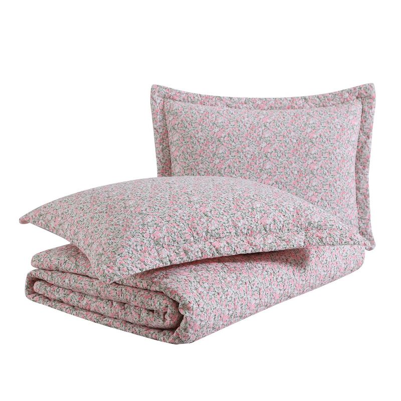 Laura Ashley Loveston 100% Cotton Quilt Bedding Set Pink, 5 of 12