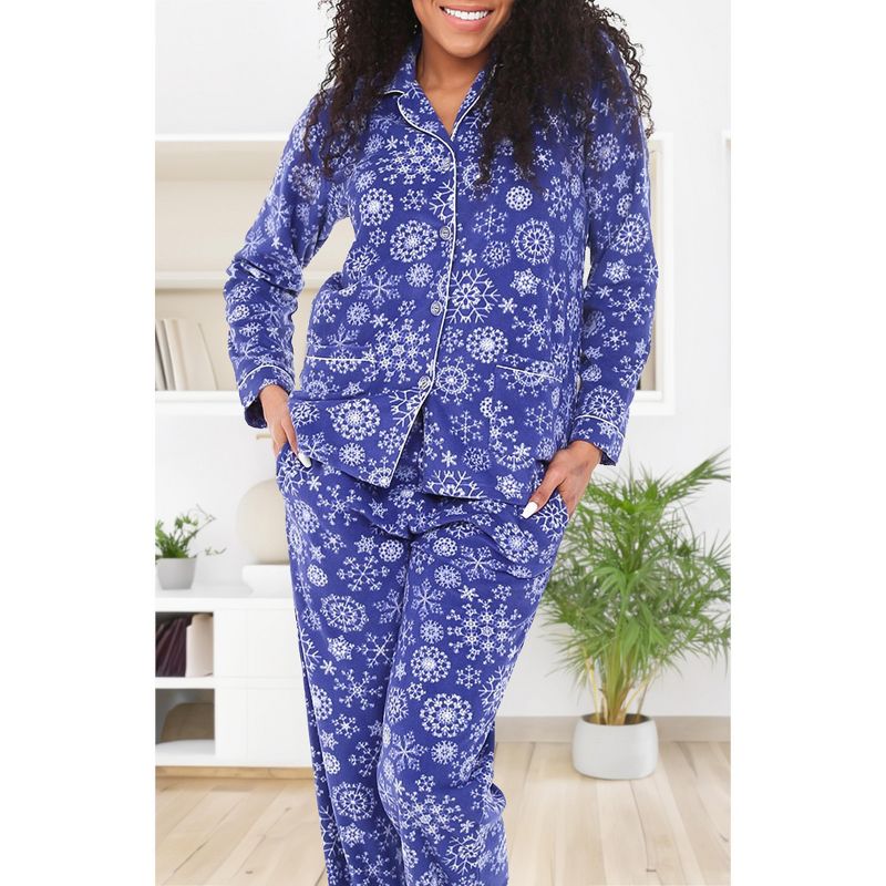 Women's Soft Warm Fleece Pajamas Lounge Set, Long Sleeve Top and Pants, PJ, 5 of 8