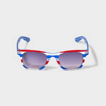 Kids' Stars and Stripes Clear Surfer Shade Sunglasses - Cat & Jack™ Red/White/Blue