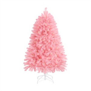Home Imports Emporium Martina Pink Christmas Tree Prelit, Realistic Artificial Christmas Tree with Lights, Pink - 1 of 4