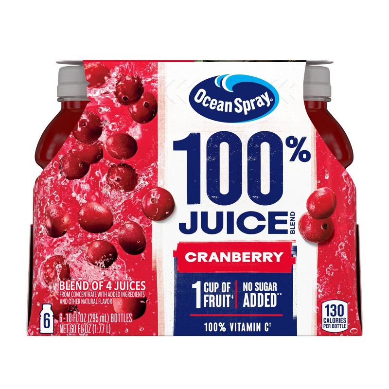 Ocean Spray Cranberry 100% Mixed Juice - 6pk/10 fl oz Bottles, 1 of 6