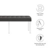 Modway Loft Tufted Large Upholstered Faux Leather Bench Silver Gray - 3 of 4
