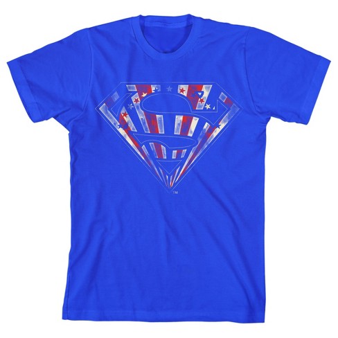Superman Stars & Stripes Mask Youth Boys Royal Blue T-shirt-small : Target