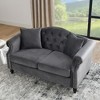 CAVINAS Upholstered Sofa Tufted Couch with Rolled Arms and Nailhead, Chesterfield Sofa, Loveseat Sofa with Pillows, Velvet Sofa for Living Room - 2 of 4