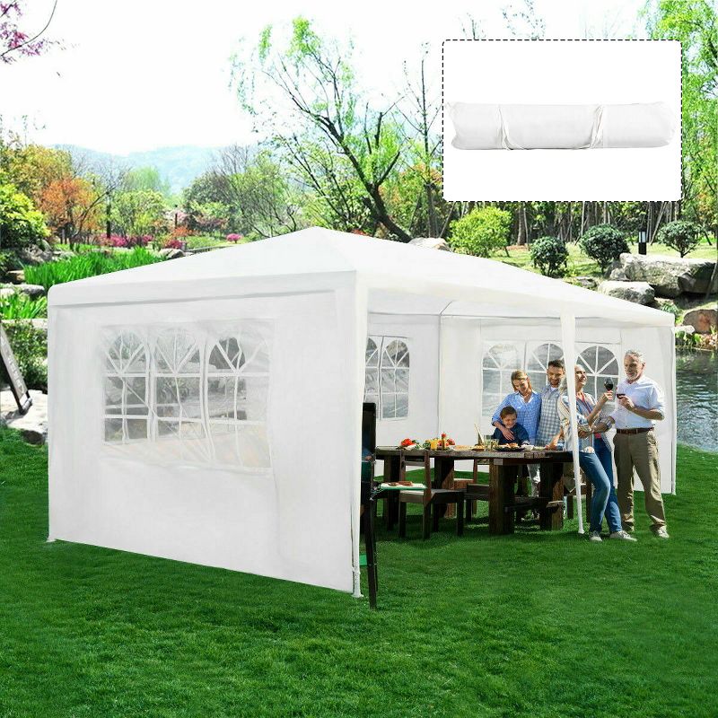 Costway 10'x20' Canopy Tent Heavy Duty Wedding Party Tent 4 Sidewalls W/Carry Bag, 1 of 11