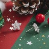 Snowflake Cubic Zirconia Statement Stud Earrings for Women, Silver Tone. - 4 of 4